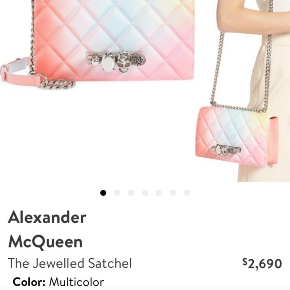 Alexander McQueen Jewelled Ombré Leather Satchel Bag - Picture 4 of 12